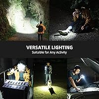 Vista 7 de WUBEN L50 linterna táctica, linterna recargable de 1200 lúmenes de alto brillo, luz LED impermeable IP68 con 5 modos, linterna de mano EDC