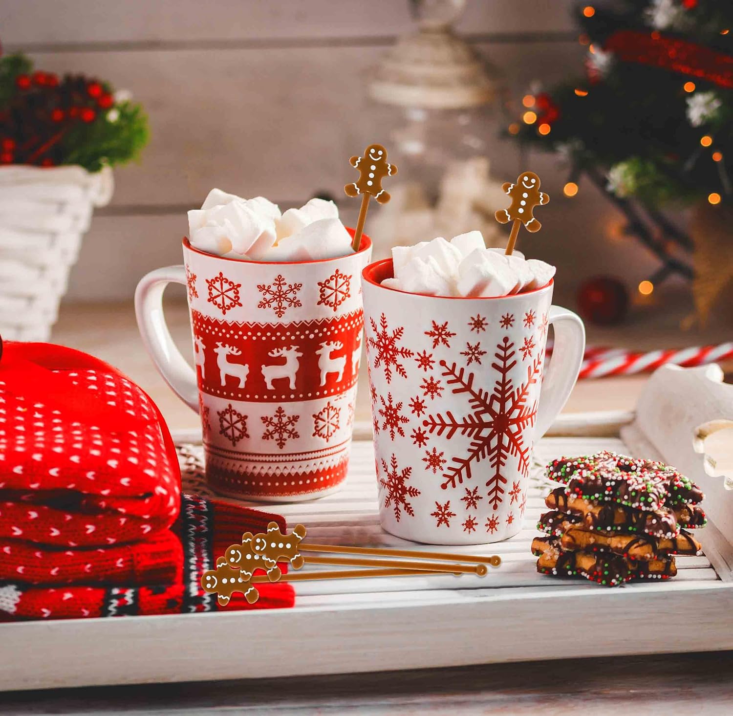 30 Pcs Christmas Drink Stirrers Stir Sticks