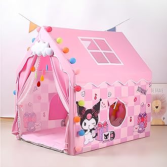 Gurukrupa International Light Weight Kids Play Tent House for 3-8 Year Old Kids Girls and Boys (Pink CAT)