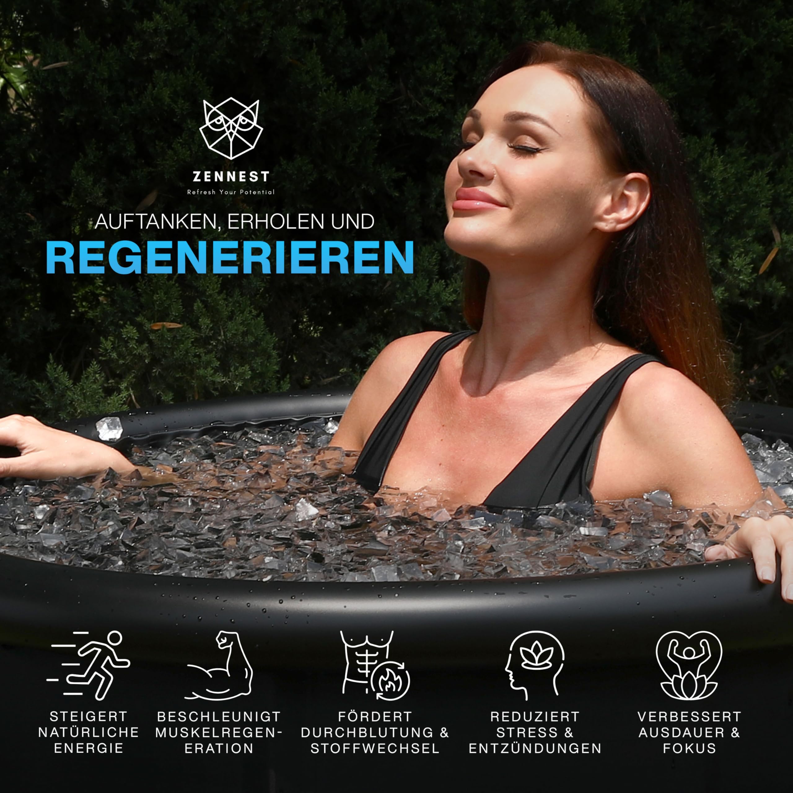 Eistonne Für Zuhause 90cm – XL Cold Plunge Eisbad Eisbaden Tonne Outdoor Mit 6-Schicht-Isolierung, Deutsche Ingenieurskunst Aufblasbare Eiswanne & Tragbare Badewanne Für Erwachsene - Ebook