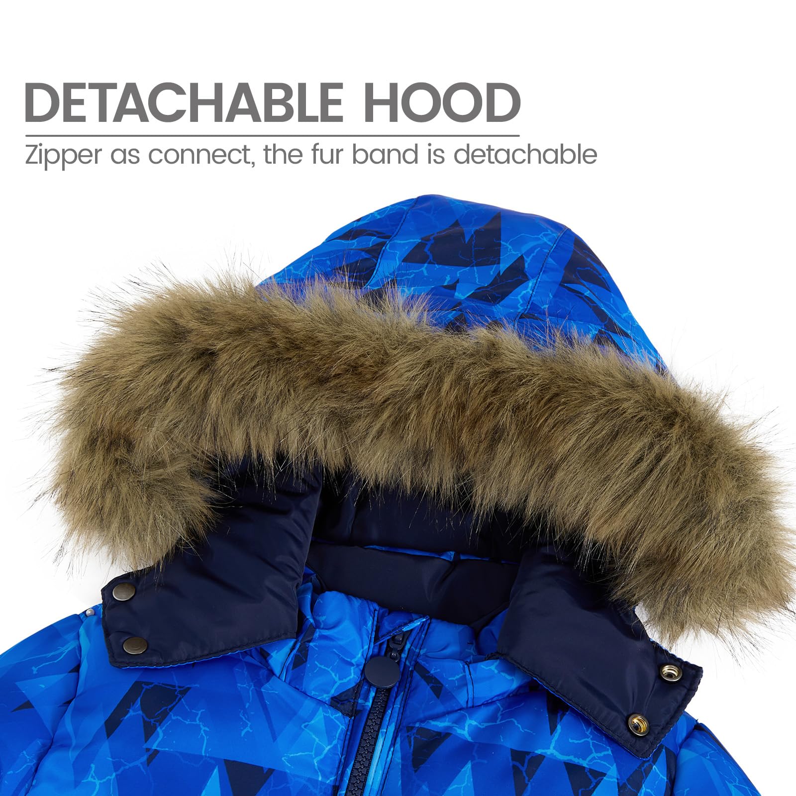 Ensemble de combinaison de neige pour bébé fille, 2 pièces - Veste doudoune légère en duvet et pantalon à bavoir en neige, tenue d'hiver de 18 mois à 7 ans, bleu marine, 6-7 ans