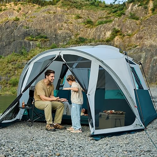 Miniatura 8 de Tents for Camping 610 Person Camping Tent with Screen Porch, Weatherproof Large Cabin Tent with Rainfly and Carry Bag, Family Tent for Outdoor