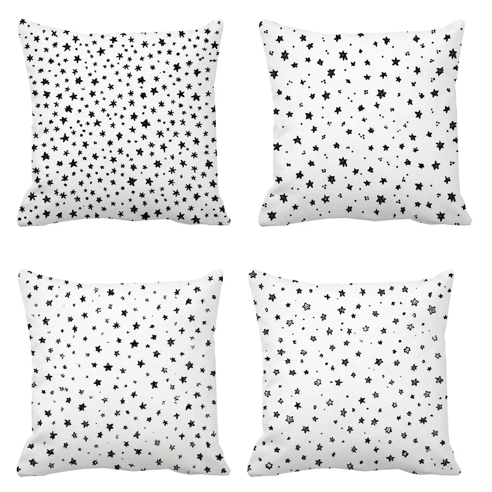 Housse coussin 75x75 Noël idée cadeau lot de 4 oreillères carrées