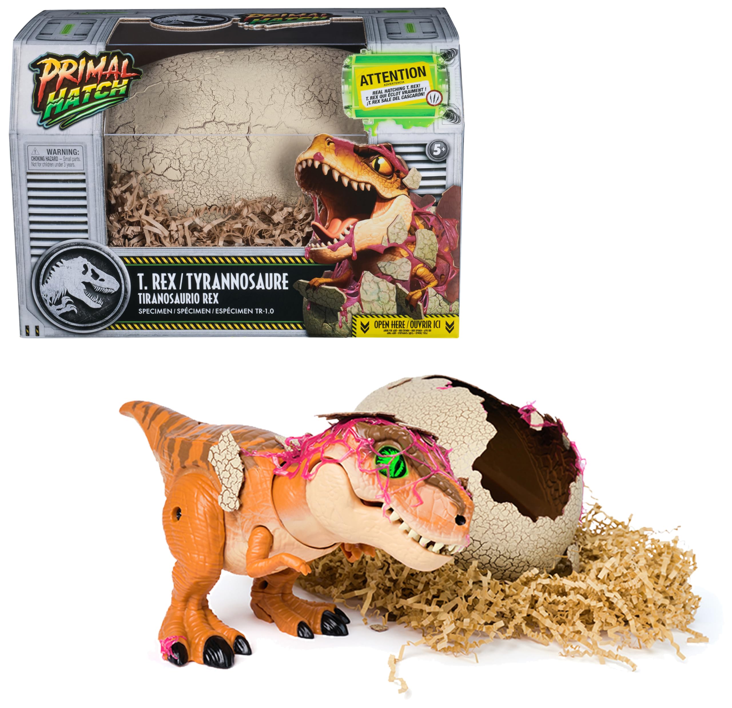 Primal Hatch Jurassic World Interactive Toy Dinosaur & Egg, Hatch & Train your own Baby Dino with 100+ Sounds & Reactions, Kids Toys for Boys & Girls Aged 5 & Up