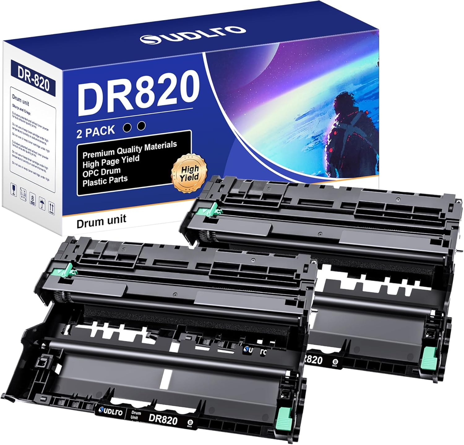 SUDLTO DR820 Drum Unit DR820 Replacement for Drum DR820 DR-820 to Compatible with HL-L6200DW MFC-L5850DW HLL6200DW MFC-L5900DW MFC-L5700DW HL-L5200DW MFC-L6800DW (2 Black, Not Toner)