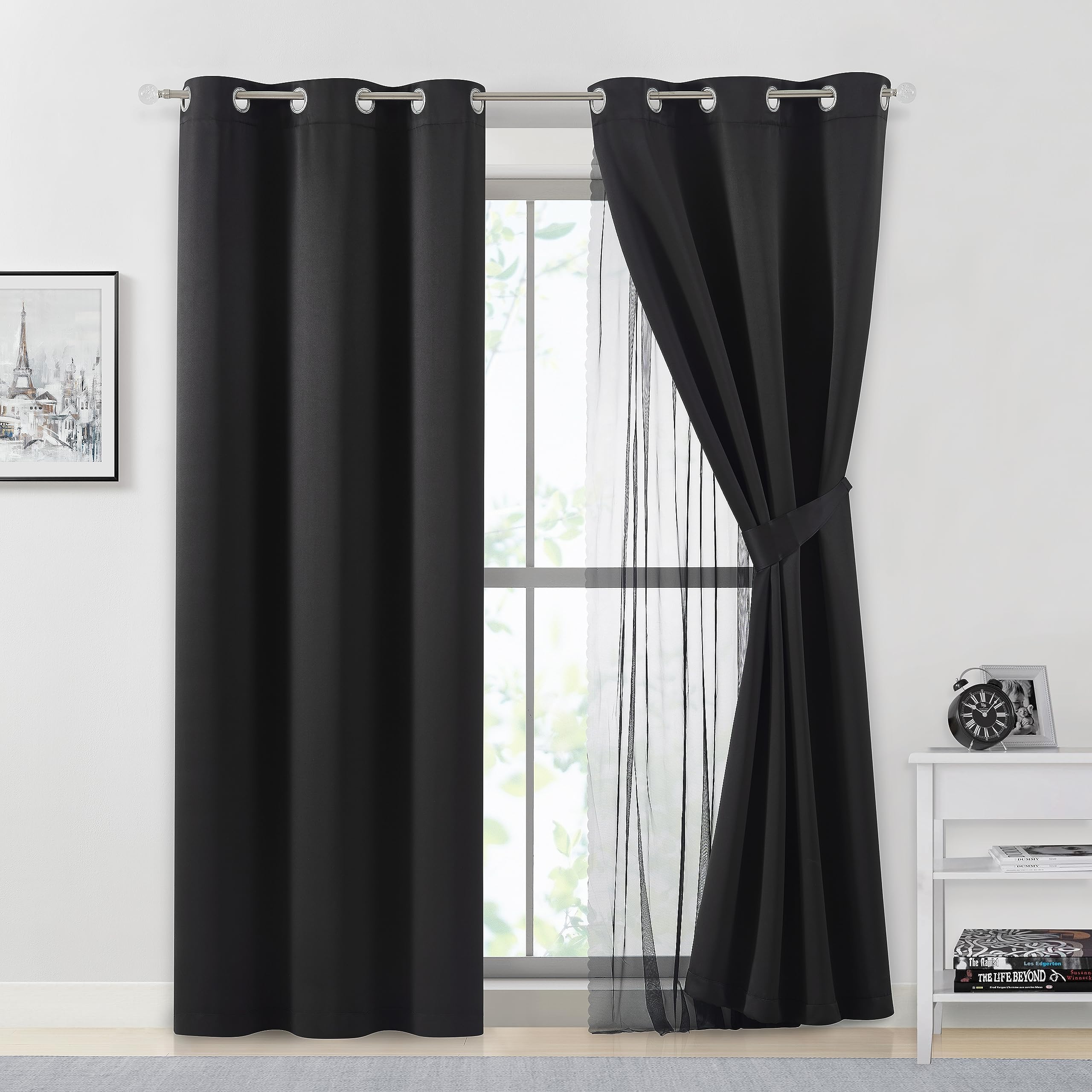 black sheer overlay top