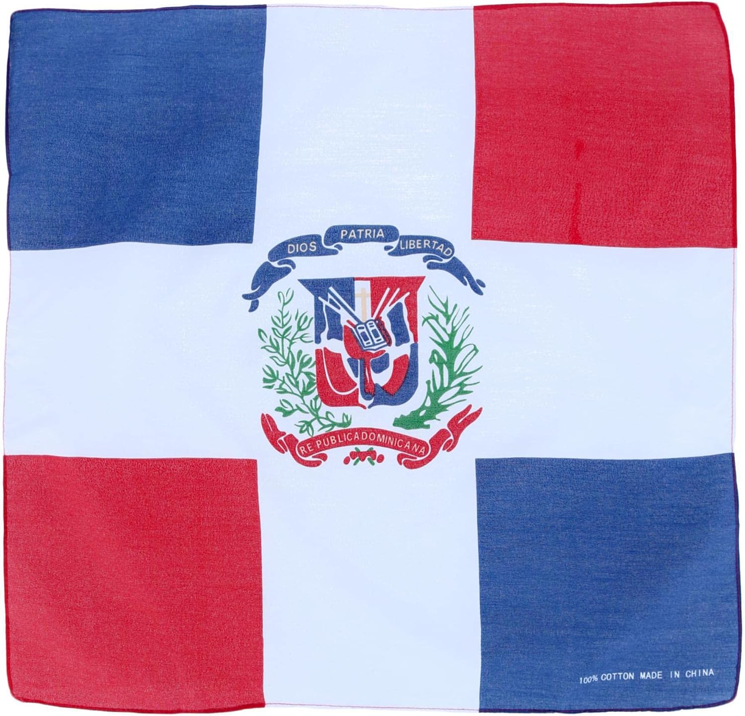 CTM Cotton Dominican Republic Flag Bandana Set (Pack of 12)