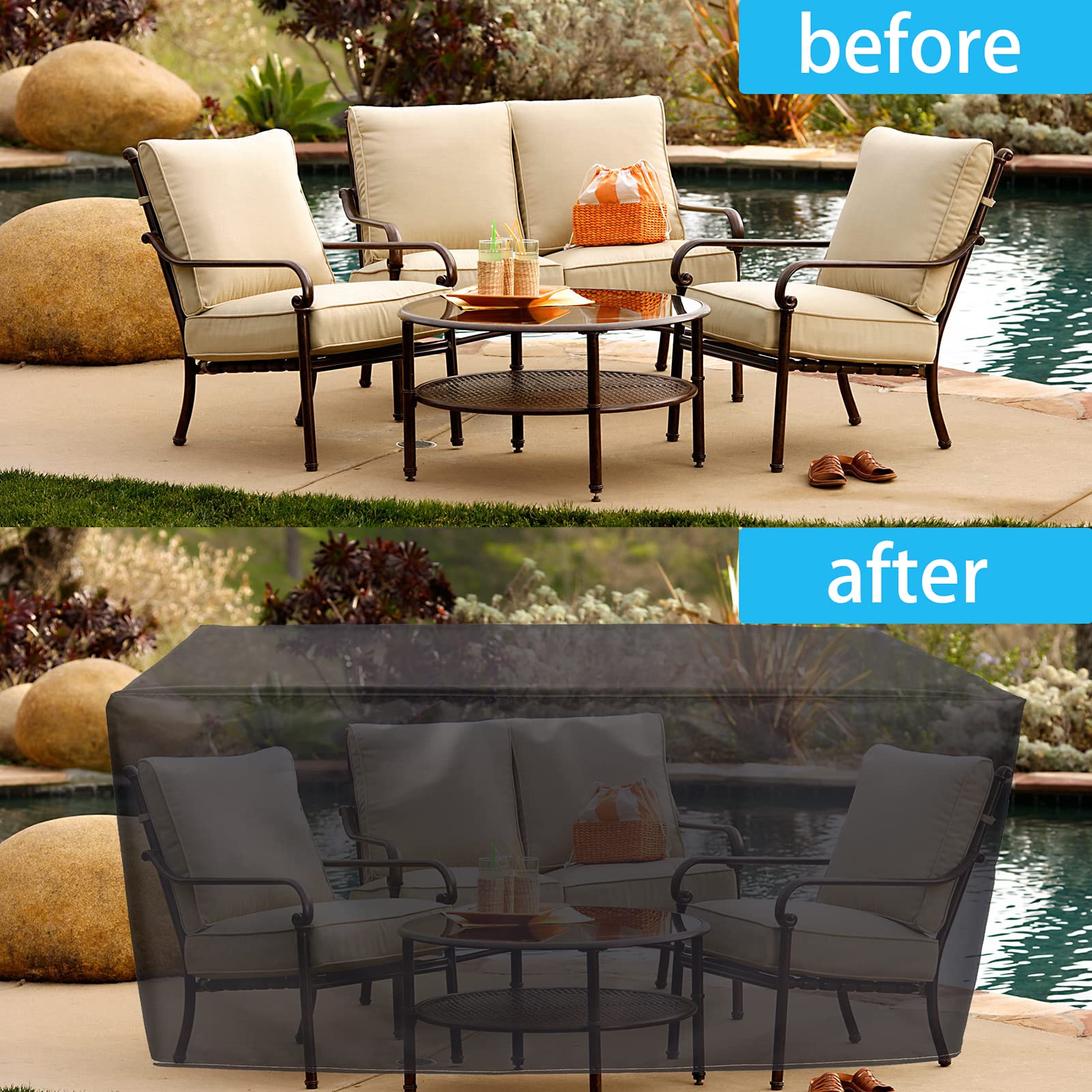 HUHJYUGE Abdeckung Für Gartenöbel 86x86x36c, Gart Produktbild-Vorschau 6