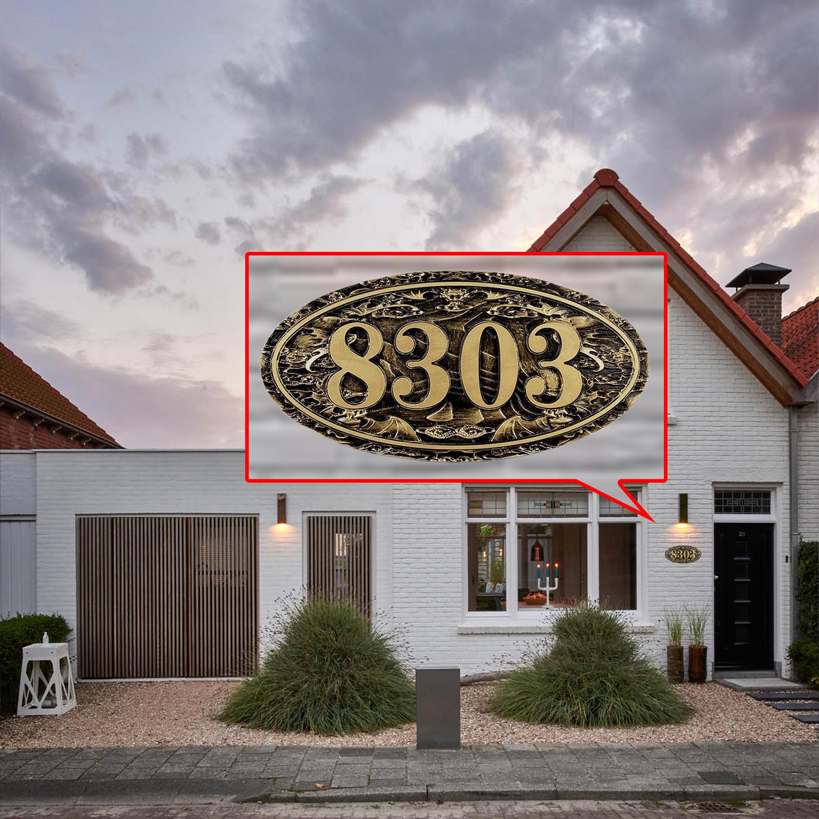 Plaque D'adresse Vintage Faite À La Main, Plaque De Numéro De Maison Ovale Pour Maisons À L'extérieur, Panneaux D'adresse Personnalisés Pour Maison, Hôtel, Bureau, Jardin, Acrylique
