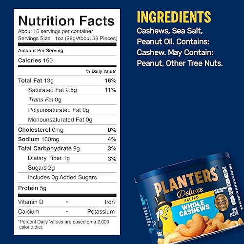 Miniatura 2 de Planters Planters Cashew Wholes - 8.5 oz