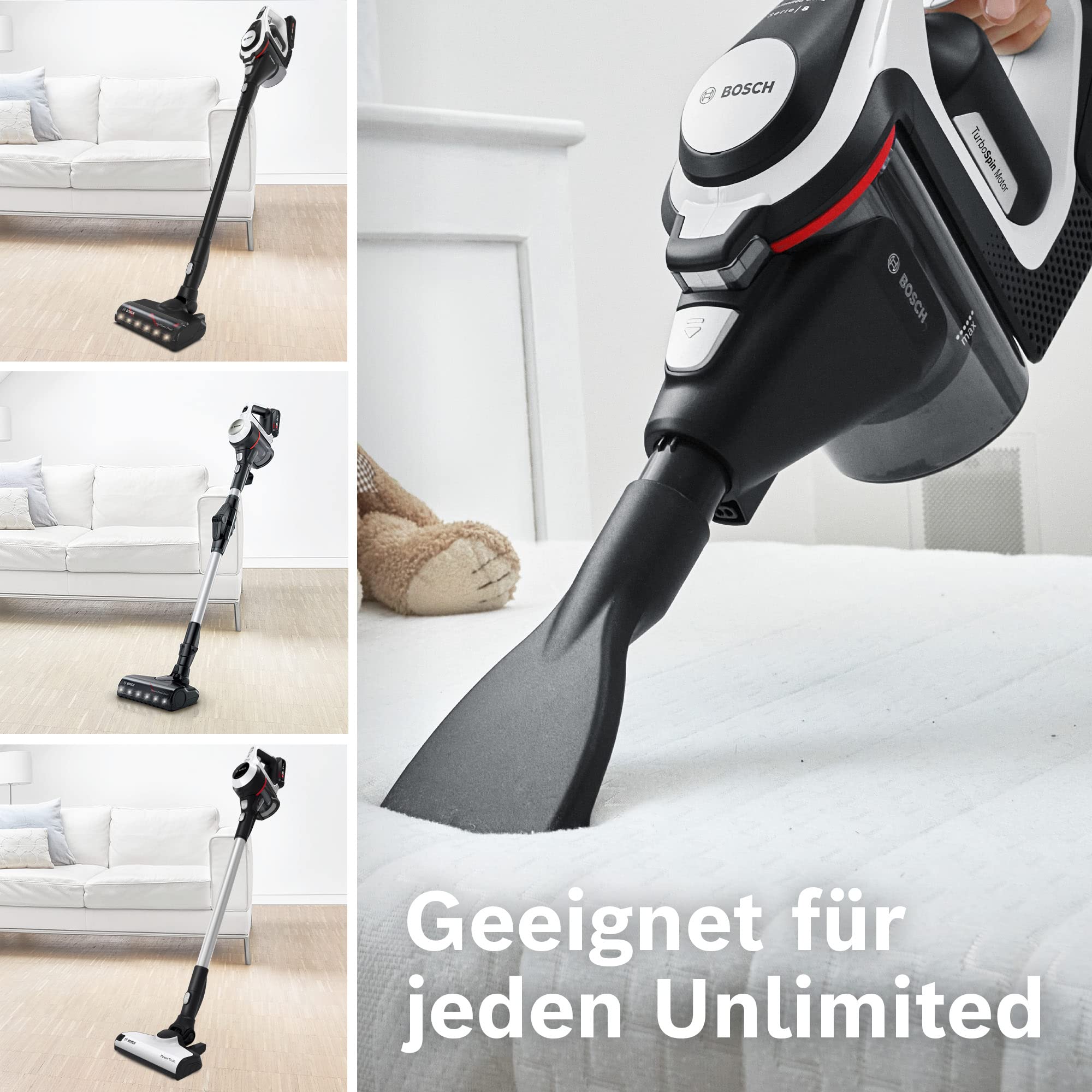 Bosch Bocchetta per materasso BHZUMAT, pulizia accurata di materassi e mobili imbottiti, adatta per tutti gli aspirapolvere senza fili a batteria illimitata, facile installazione, accessori originali,