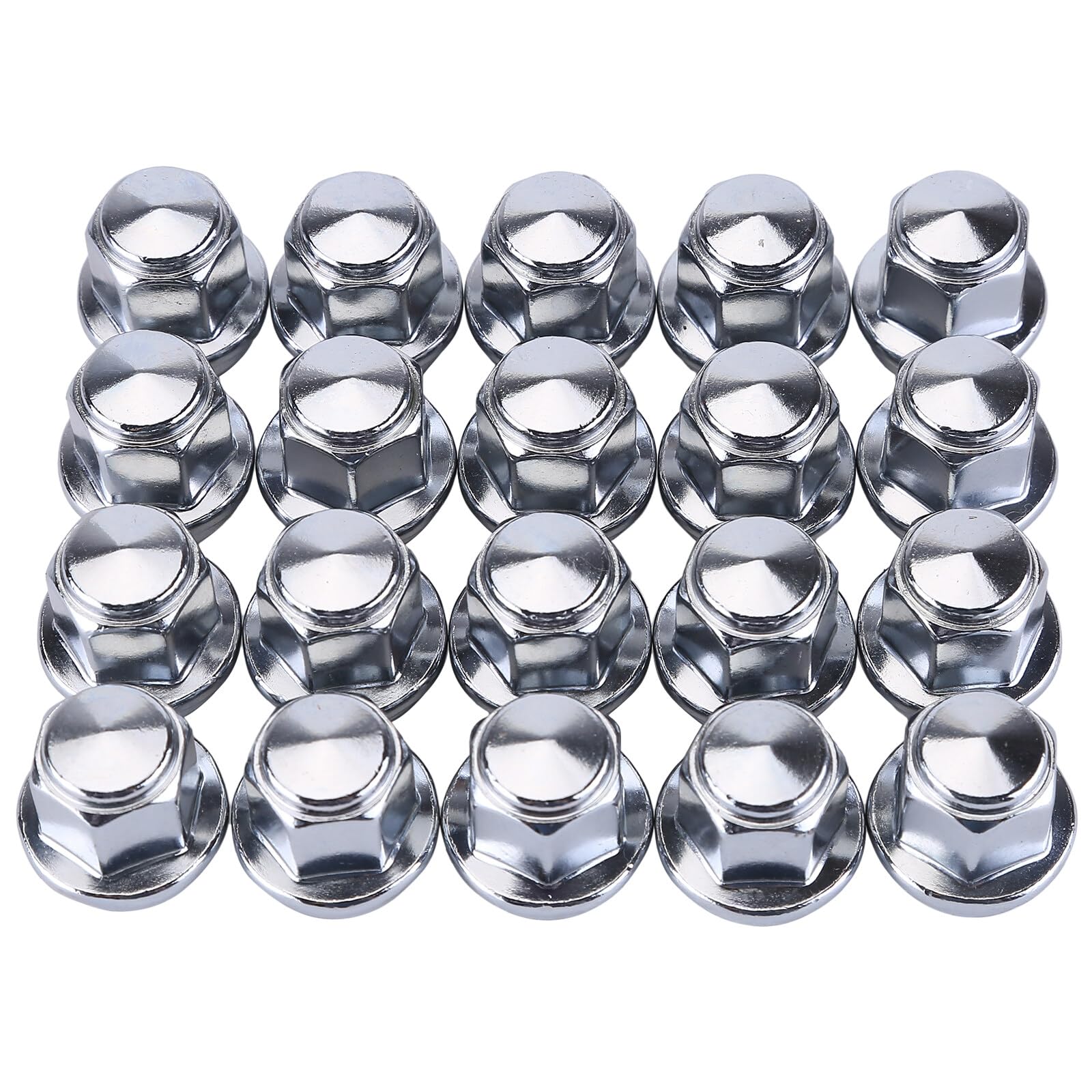 20PCS Écrou de roue Chromé M12x1.5 pour jante alu Ford B-Max C-Max II Ecosport Fiesta 6 7 Focus 3 Mondeo Écrous de roue fermés avec 19mm et siège conique 60° 46708 5114407 12657 45139 29001