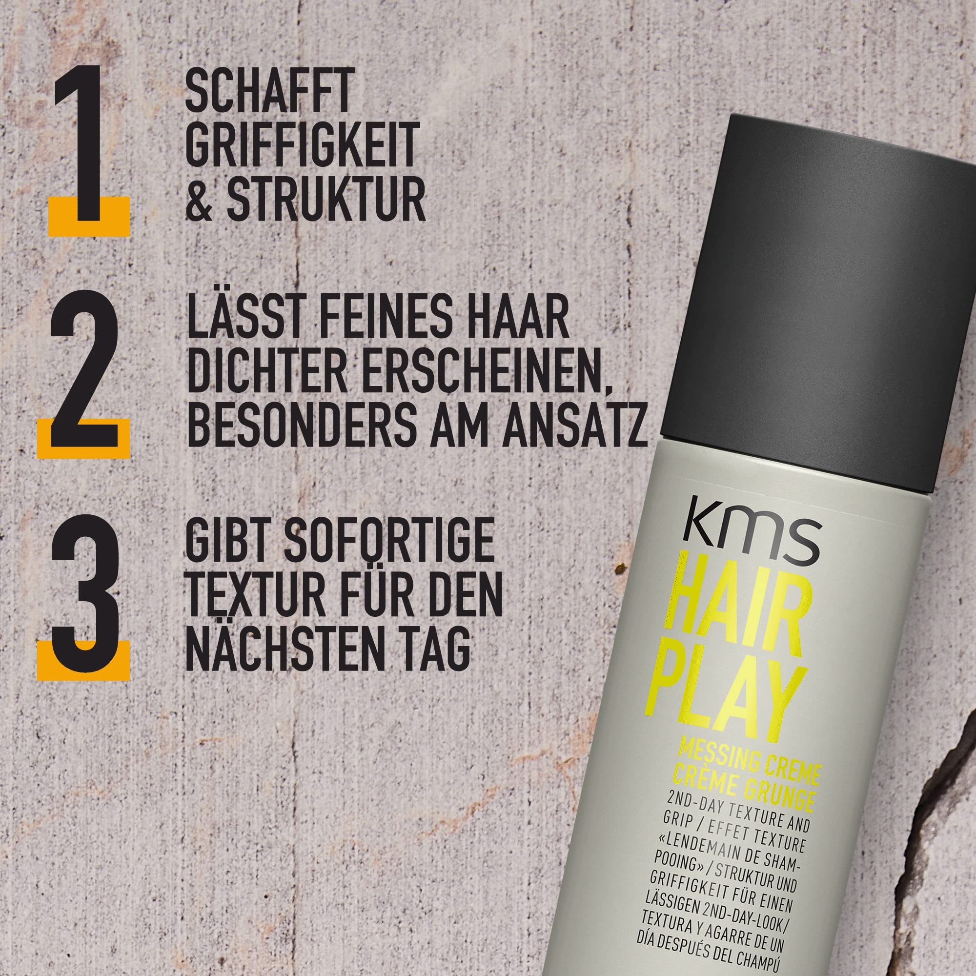 KMS HAIRPLAY Messing Creme für "2nd-Day-Look" und Griffigkeit, 150 ml