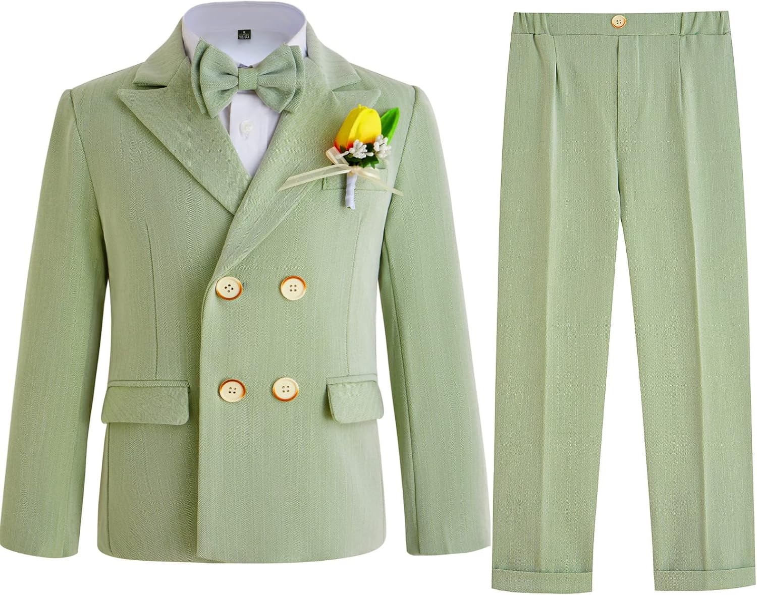 Boys Suits Toddler Tuxedo Double Breasted Formal Suit Set Kids Wedding Outfit