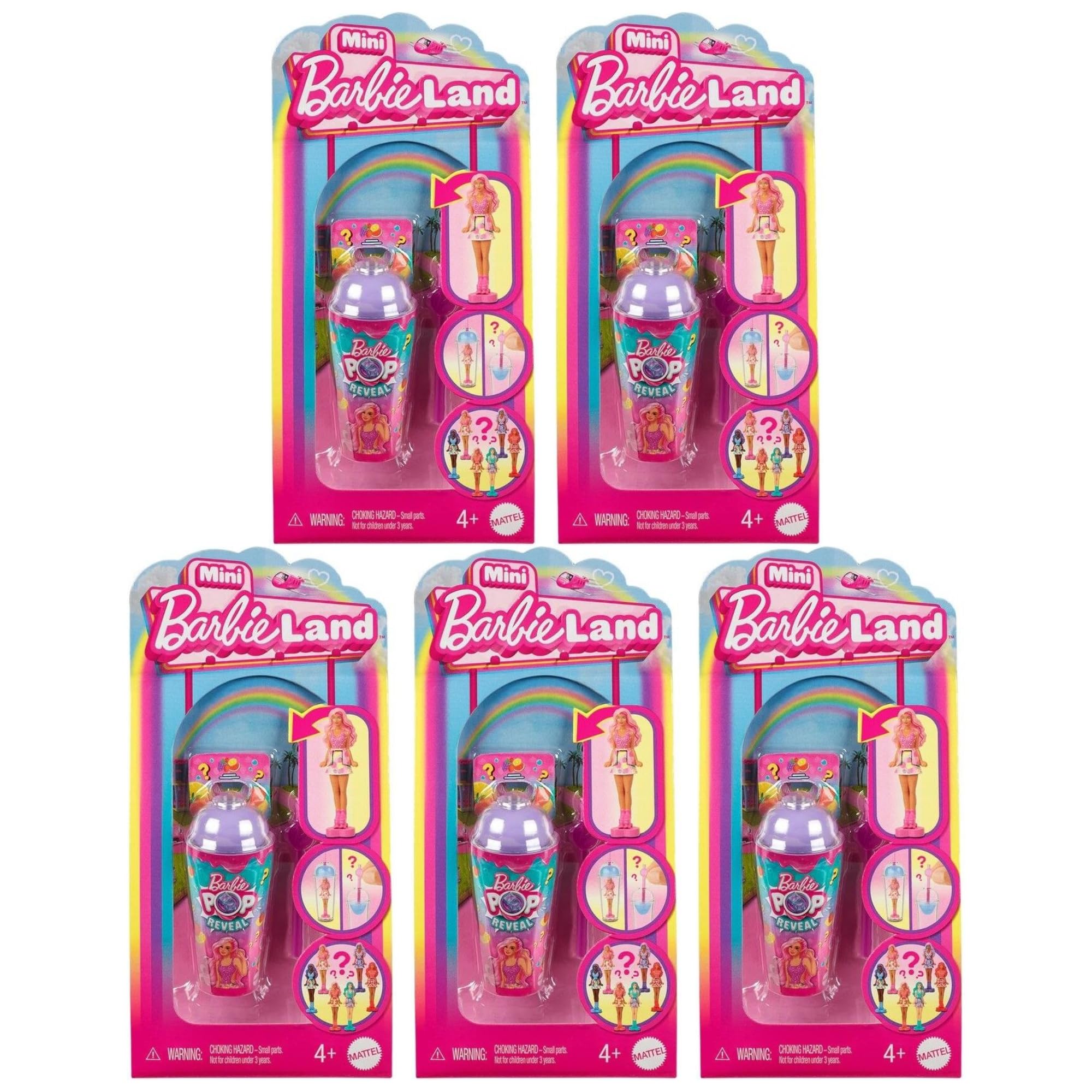Barbie Miniland Dolls - Pop Reveal, Cutie Reveal, Fashionista & Colour Reveal Blind Figure Sets - (Pop Reveal Pack of 5) — image 1