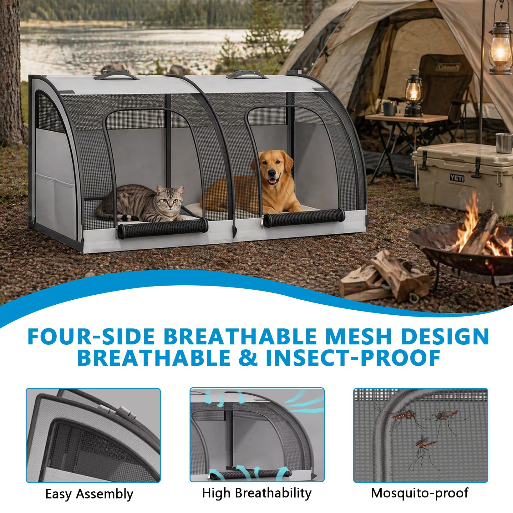 Asiento de Coche Plegable para Perros Transportín para Gatos Lavable Impermeable Caja de Transporte para Perros Extra Resistente para 2 Gatos o Perros pequeños para Picnic Viajes Turismo