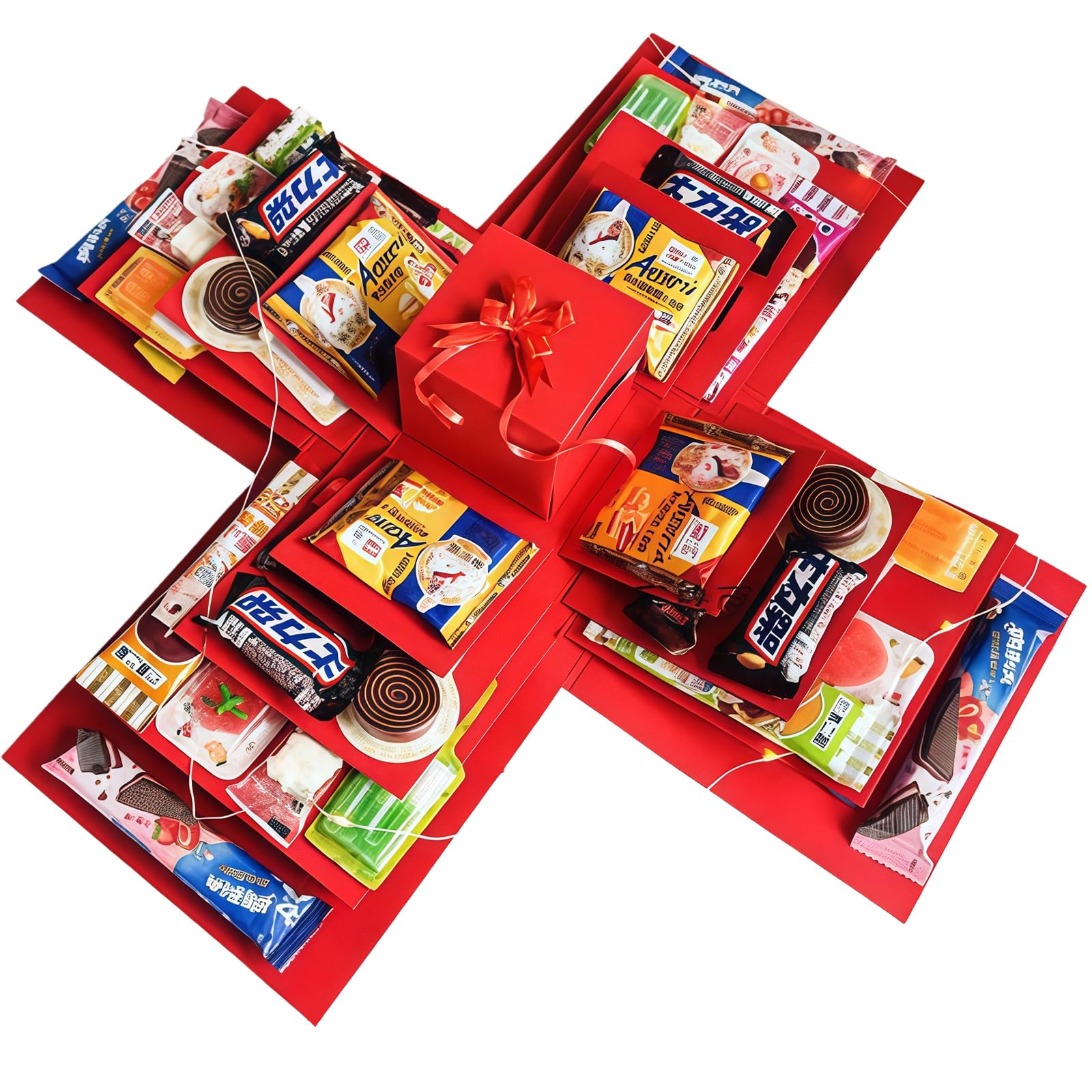 DIY Surprise Explosion Gift Box,QIANSSE Kit with Ribbon Tape Empty Pop Up Box for Cards Photos Money Creative Birthday Valentine's Anniversary Exploding Box with Lid mothers day gifts