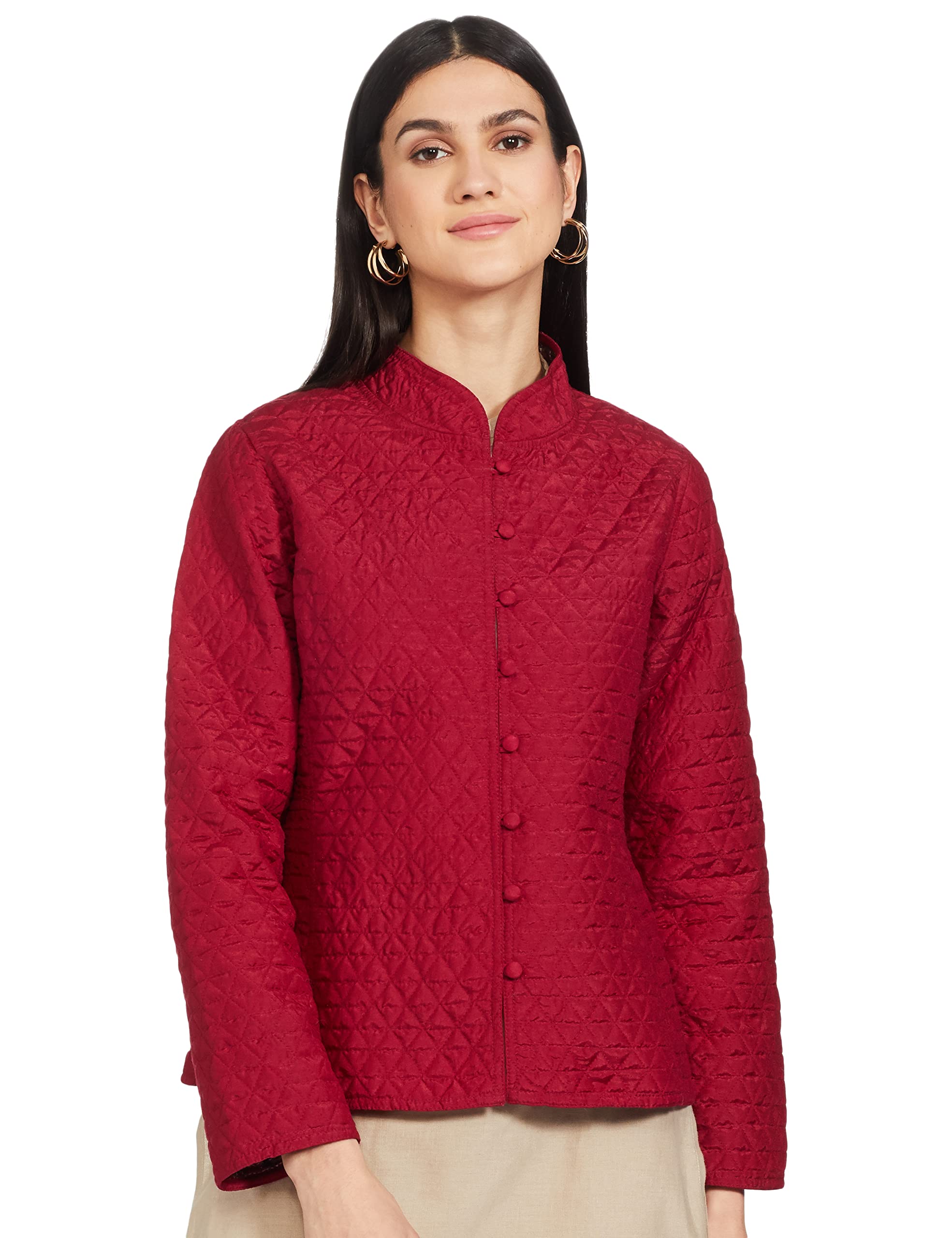 biba Women Polyester Straight Printed Jacket-picture-26