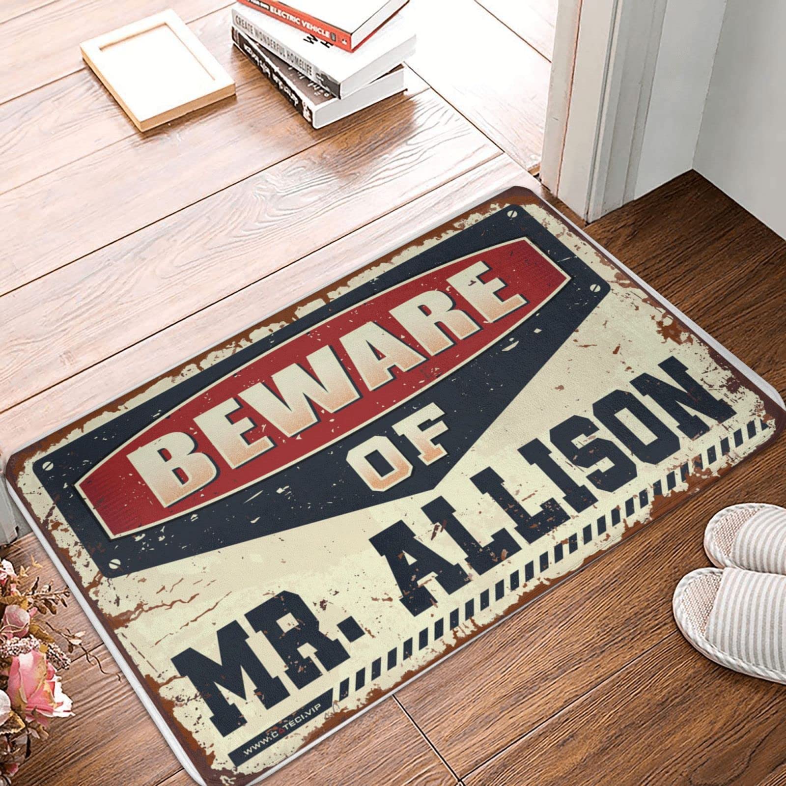 Paillasson absorbant Beware of Mr. Allison tapis de chaussures d'intérieur 50x80 cm