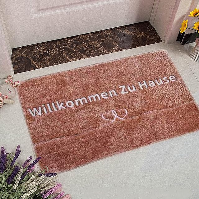 Lovetao Dirt Trapper Door Mat 40 x 60 cm,Non-slip Entrance Rug for Indoor and Outdoor,Machine Washable Soft Floor Mat,Super Absorbent Front Door Mat Carpet
