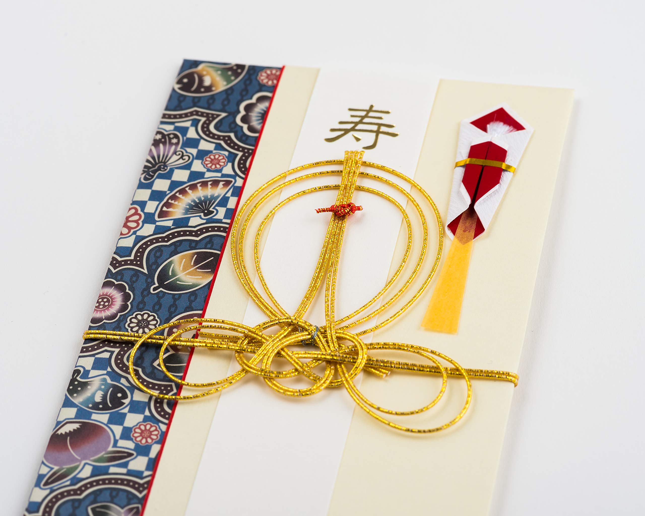 Amazon | 沖縄紅型祝儀袋「結房（ゆいふさ）」房指輪縦 (青) | 祝儀袋
