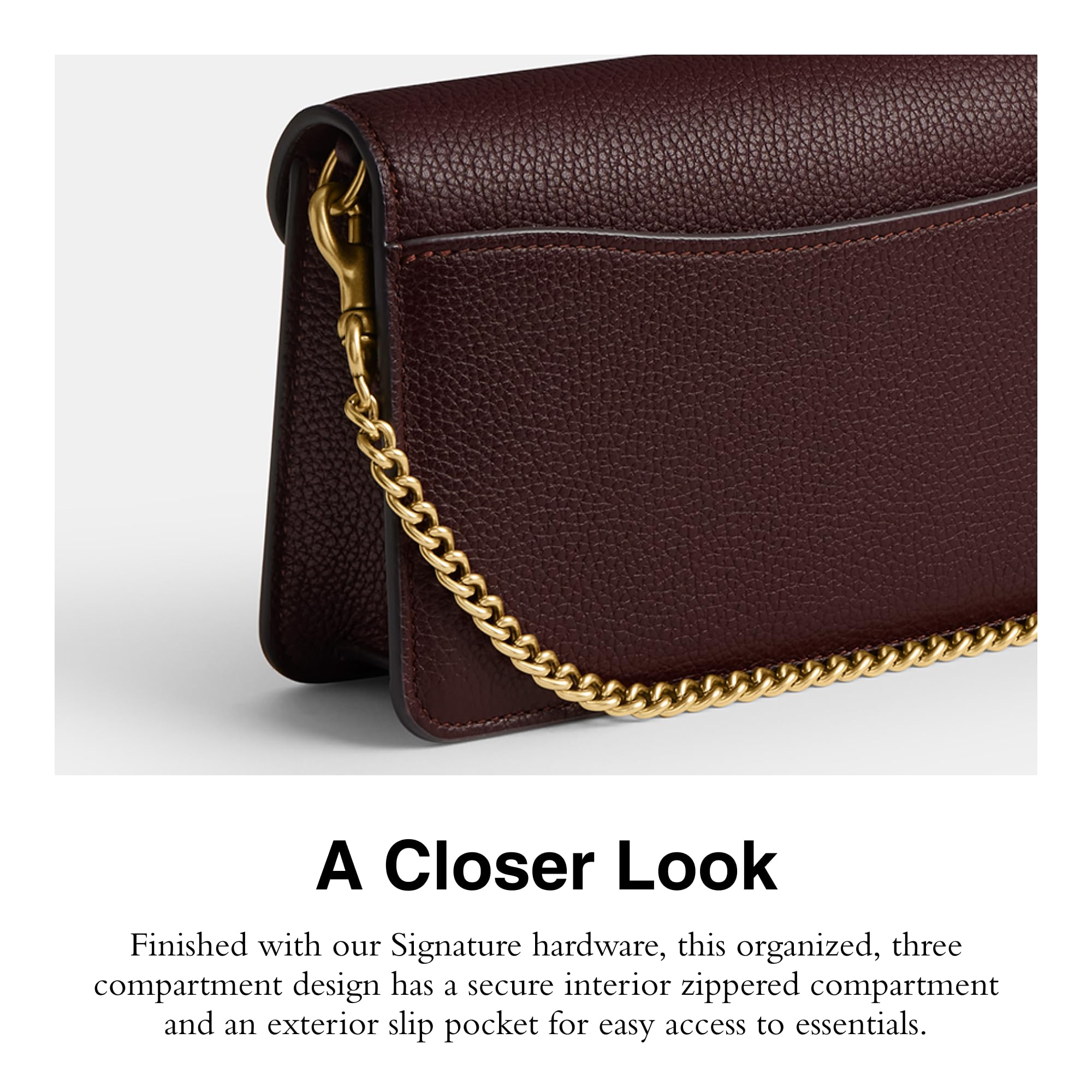 Coach Tabby Chain Clutch: One Size Merlot