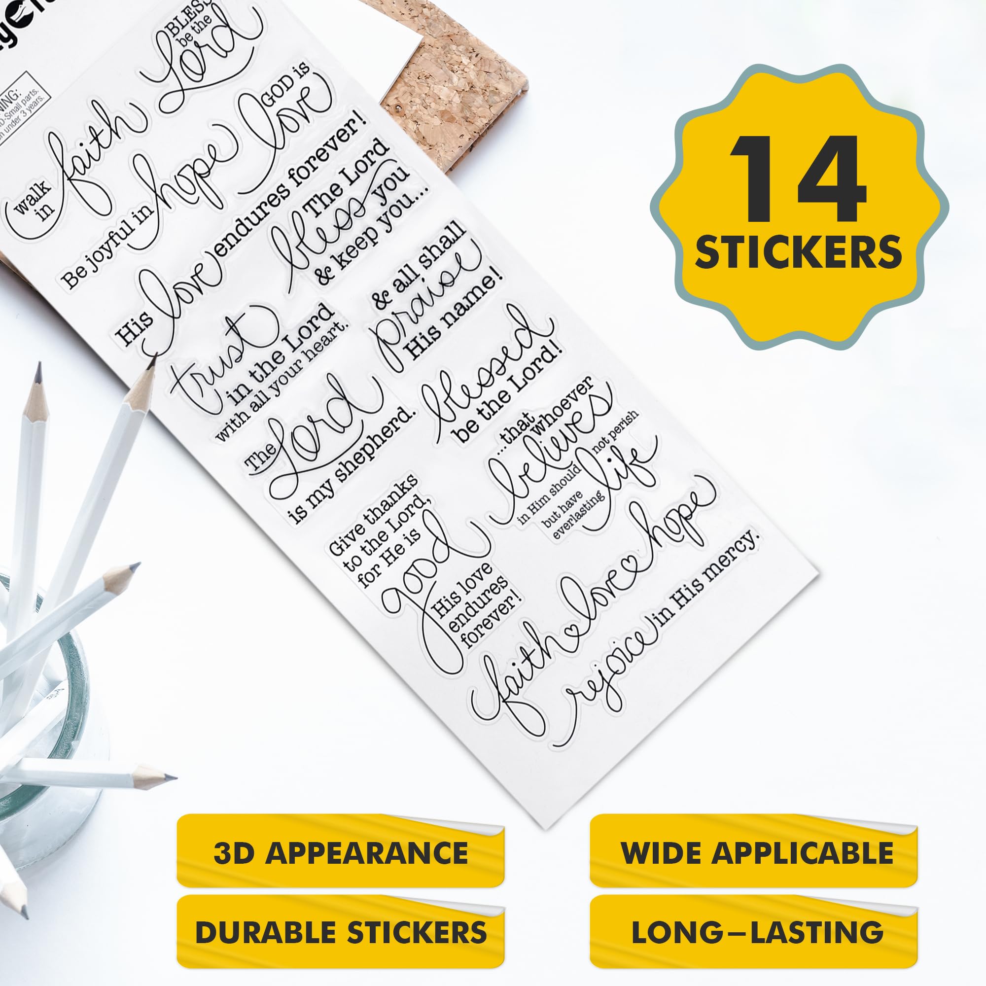 24 Sheets Bible Stickers, Inspirational Christian Stickers 24 Sheets Bible Stickers, Inspirational Christian Stickers