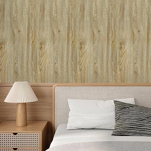 Miniatura 6 de Livebor Papel de contacto de grano de madera clara, papel tapiz de madera para despegar y pegar, papel tapiz autoadhesivo de 17.7 x 118.1 pulgadas,