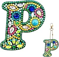 Vista 20 de YOYA Llaveros de pintura de diamantes de doble cara 5D letras 5D Kit de llaveros de pintura de diamantes de taladro completo para bricolaje, letras