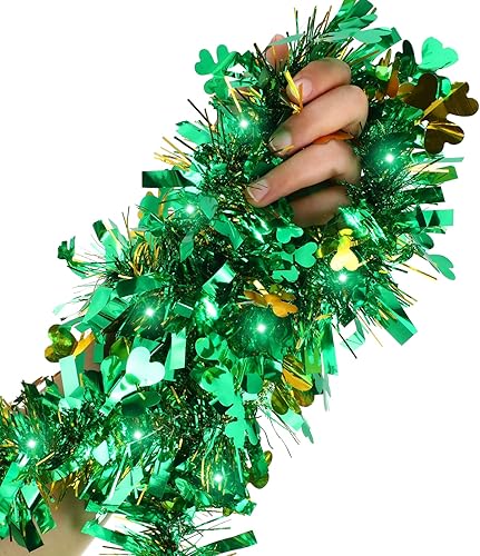 Miniatura 7 de Guirnalda de oropel de Pascua de 16.4 pies con tira de luz LED, guirnalda de alambre metálico, guirnalda de oropel de Pascua, guirnalda de oropel de