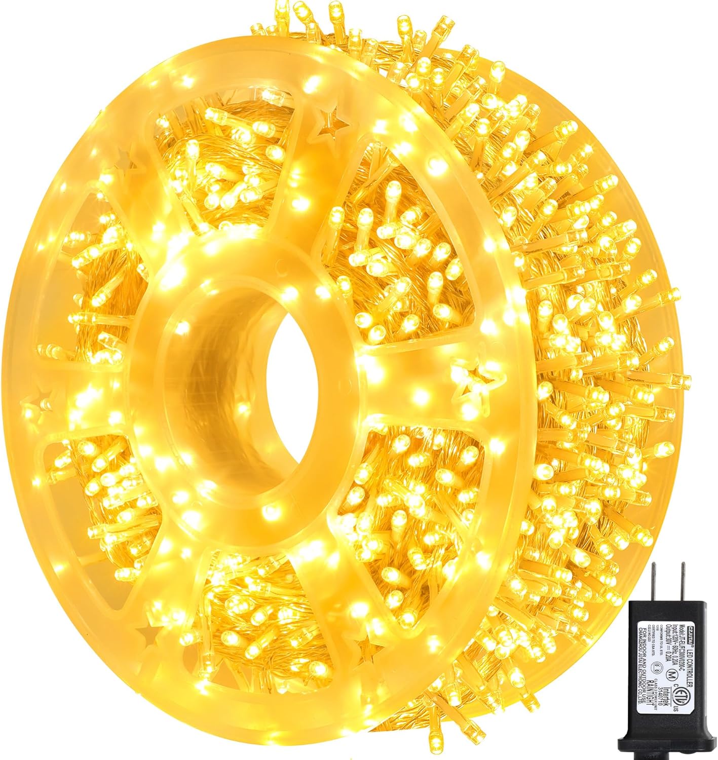 kemooie 500 LED Christmas Lights, 164FT 8 Lighting Modes with Timer Plug in Waterproof String Lights for Outdoor Christmas Birthday Wedding Party Garden Balcony Decorations (Warm White)