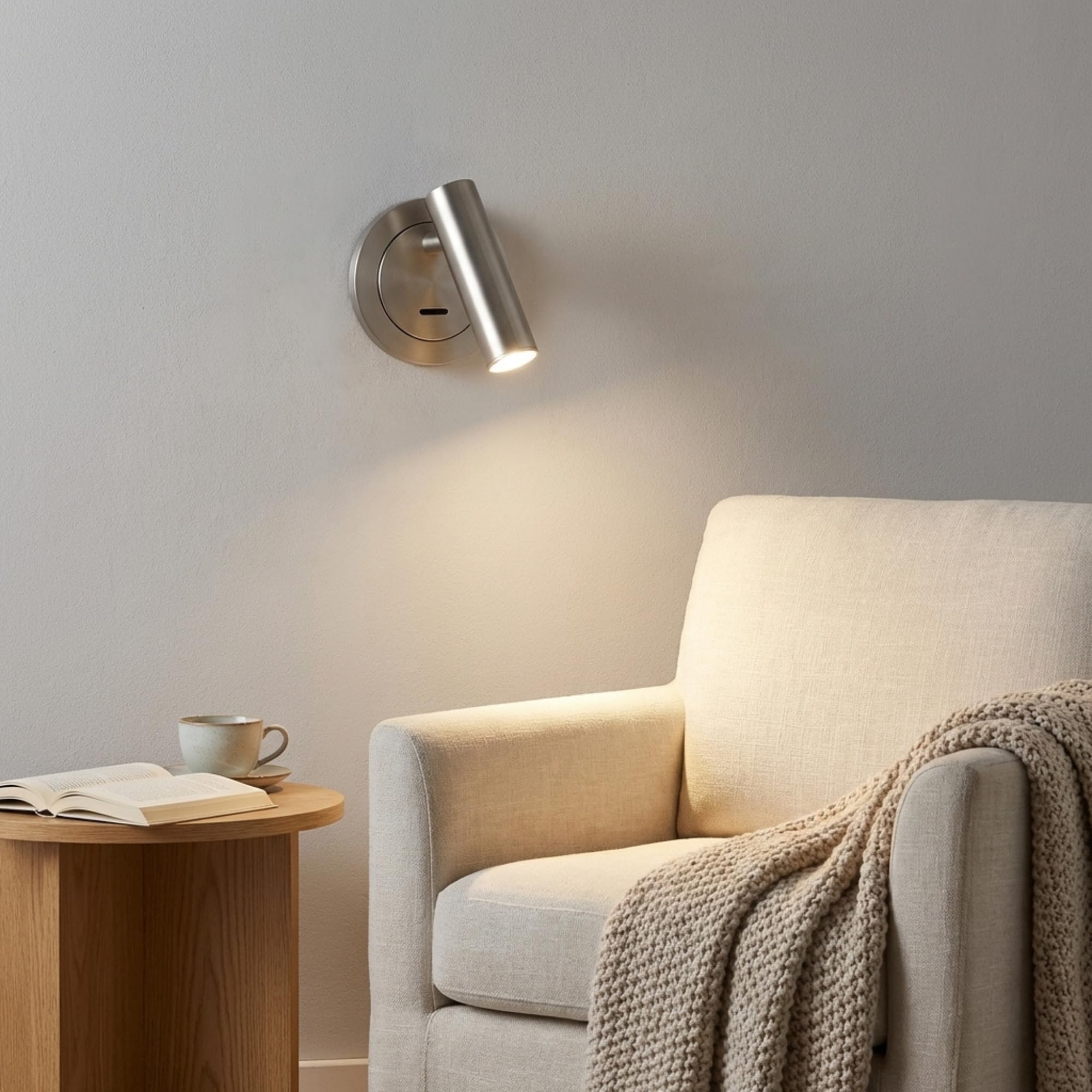 BARCELONA LED Aplique de Pared LED Níquel Satinado Ajustable 3W Luz Cálida 2700K, Lámpara de Lectura Dormitorio Cabecero Cama Escalera Restaurante Baño Estilo Industrial Vintage Minimalista