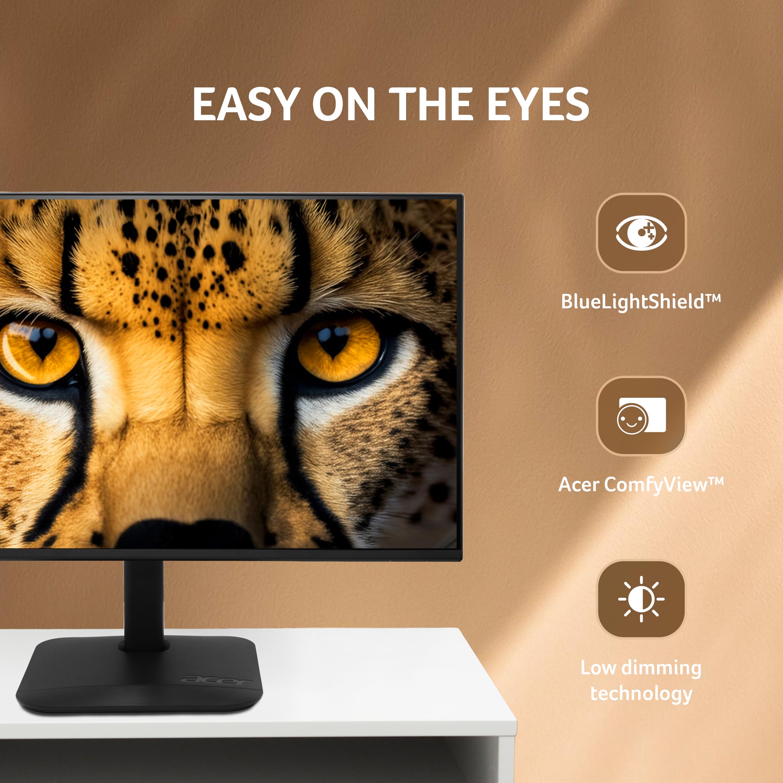 Acer KA270 P6 27 Inch IPS Full HD Backlit LED Monitor I 144Hz Refresh Rate, 1MS VRB, AMD FreeSync I 99% sRGB I 1 x VGA 1 x HDMI with Inbox HDMI Cable I Zero Frame Design I Eye Care I Stereo Speakers — Amazon image 3