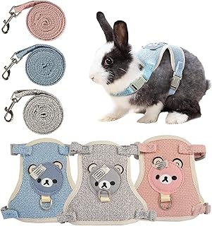 3-in-1 Katzen- & Kaninchen Geschirr Set, Verstellbar, 120cm Leine, für Katzen & Zwergkaninchen (3-6kg) product image
