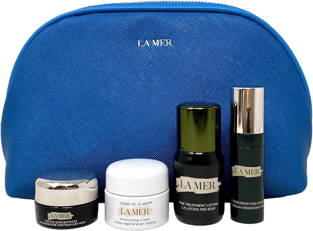 Amazon.com: La Mer 4 Piece Skincare Travel Set with a Blue Travel