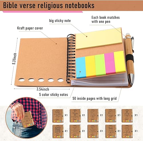 Miniatura 2 de Kosiz Juego de 20 unidades10 unidades de regalo cristiano a granel, bolígrafos de bambú con versículos bíblicos, regalo para el día de la madre,