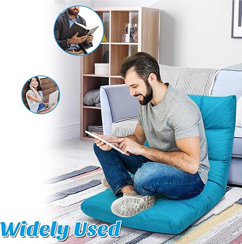 Miniatura 44 de Giantex Sofá ajustable para juegos de piso, acolchado de 14 posiciones, plegable, reclinable perezoso, esponja de alta resistencia, tela de algodón