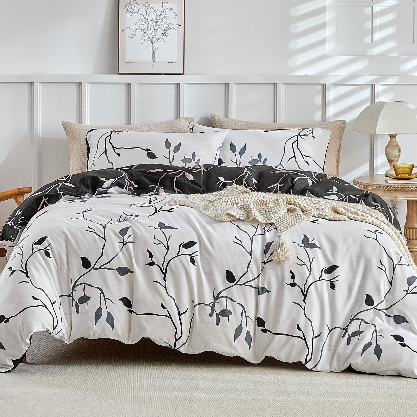 Tokokimo Set di biancheria da letto da 4 pezzi, copripiumino da