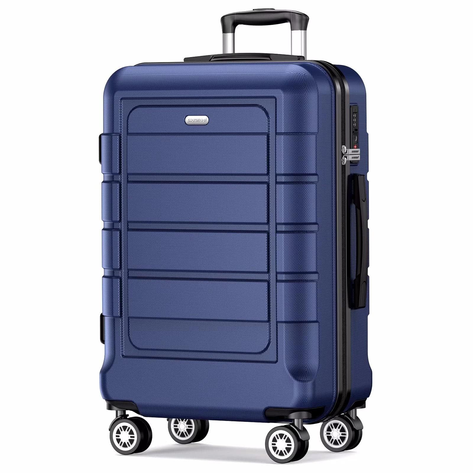 SHOWKOO Valigie da viaggio rigide espandibili ABS+PC Trolley Set valigie Cabina leggera durevole con 4 ruote doppie girevoli e chiusura TSA