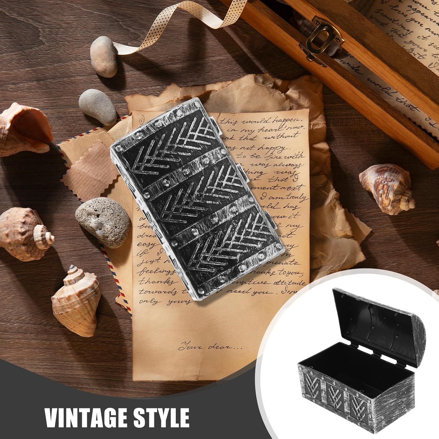 Toddmomy 2pcs Mini Vintage Treasure Chest Plastic Jewelry Box image 4