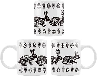 mug EASTER BUNNIES - ceramic Super Mug - Novelty Office Birthday Christmas Coffee Gift Tea Cup Present Funny Mug