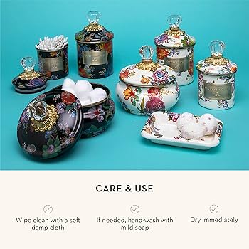 MACKENZiE-CHiLDS エナメルキャニスター スモール MacKenzie-Childs Courtly Check Set of 3 Canisters Small