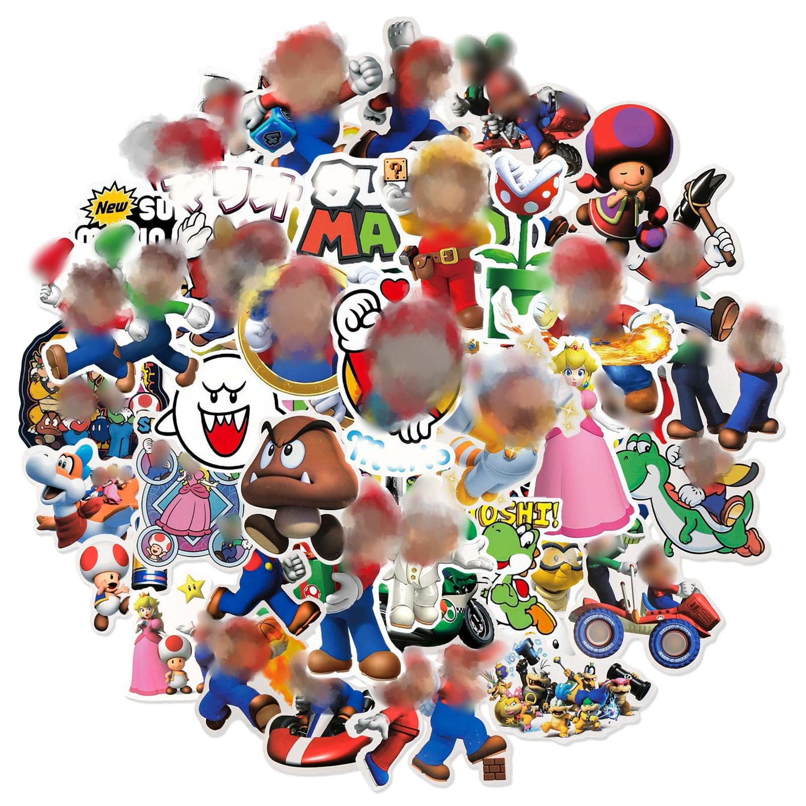 Super Stickers for Kids Bros- Cute Stickers for Girs Boys, Cartoon Stickers for Children Party Bags Filler, Waterproof Vinyl Kawaii Stickers for Laptop, Skateboard, Scrapbooking, Bedrooms