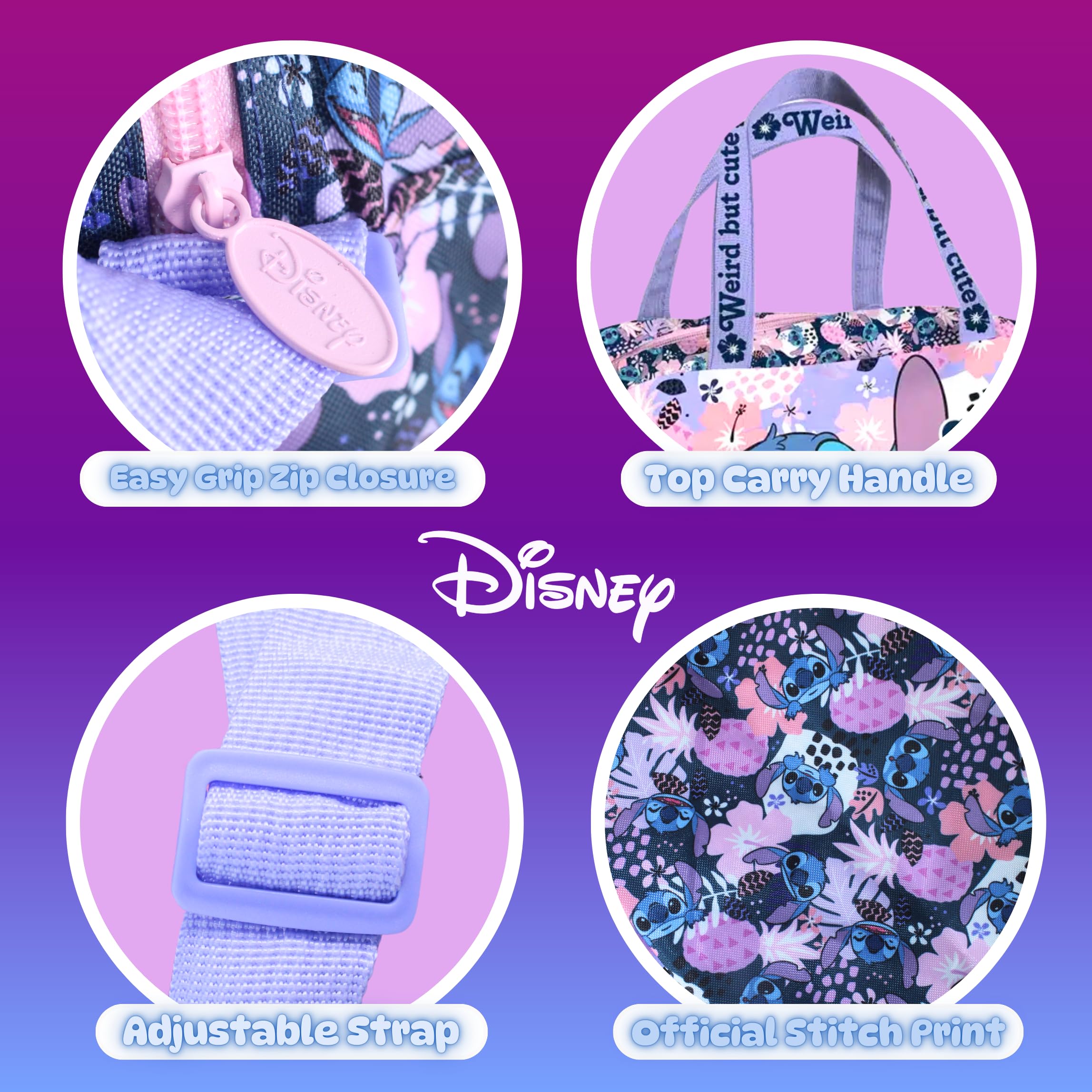 Disney Stitch Bolsa Deporte, Bolso de Gimnasio para Niñas, Bolsa de Equipaje Infantil, Accesorios Regalo para Niñas