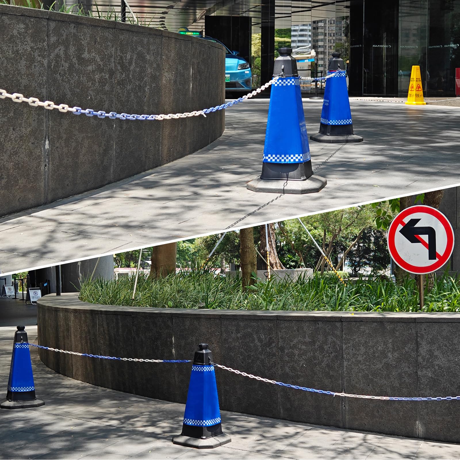 PATIKIL Enlaces de Cadena de Plástico 200 Pies de Cadenas de Seguridad | Cadenas de Plástico Azul, Cadenas de Plástico Largas, Grandes, para Barreras Control de Multitudes Espera