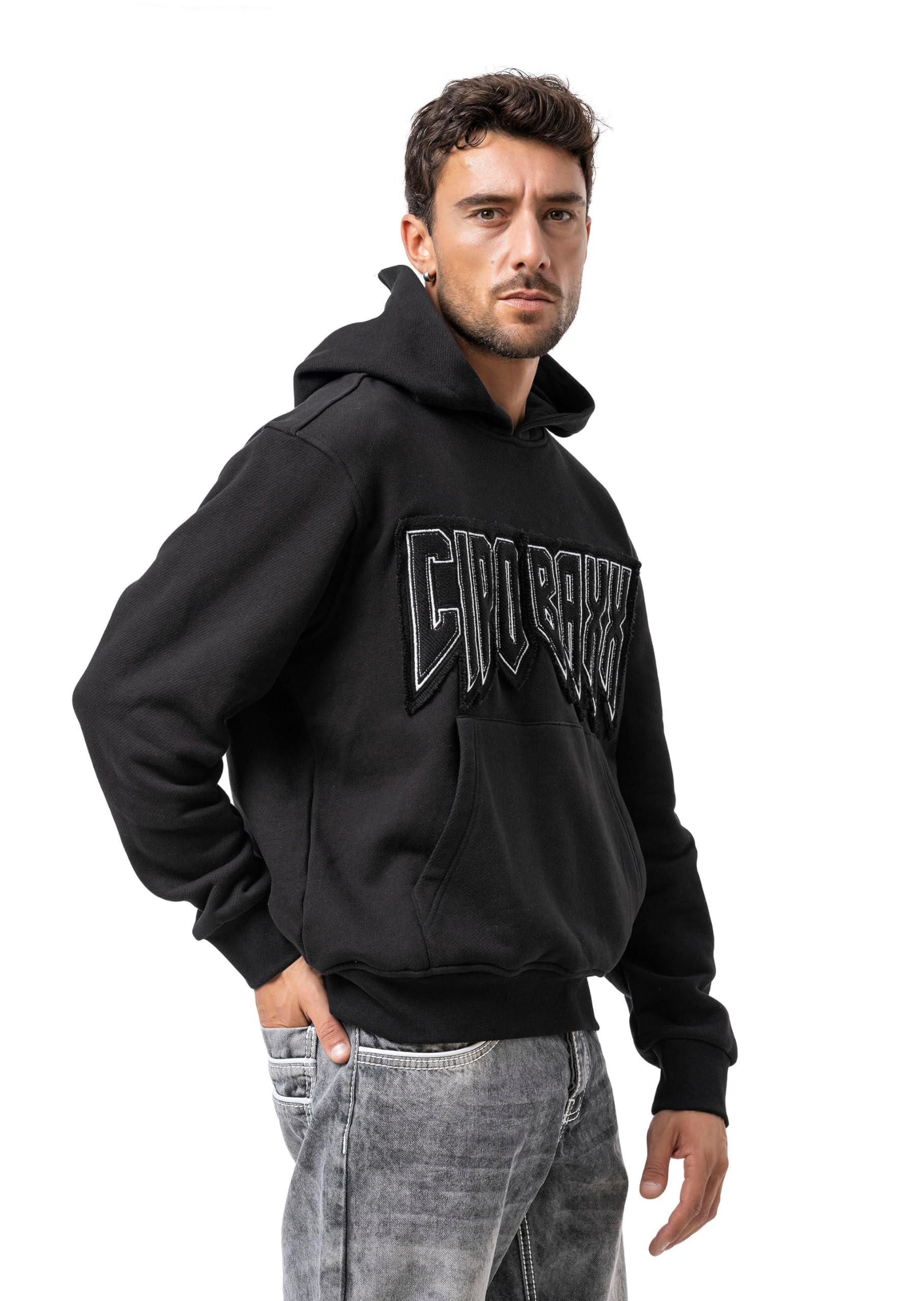Cipo & Baxx Sudadera con capucha para hombre Series – Elegante jersey de estilo casual con capucha y bolsillo canguro – Parte superior cómoda para el día a día y el tiempo libre