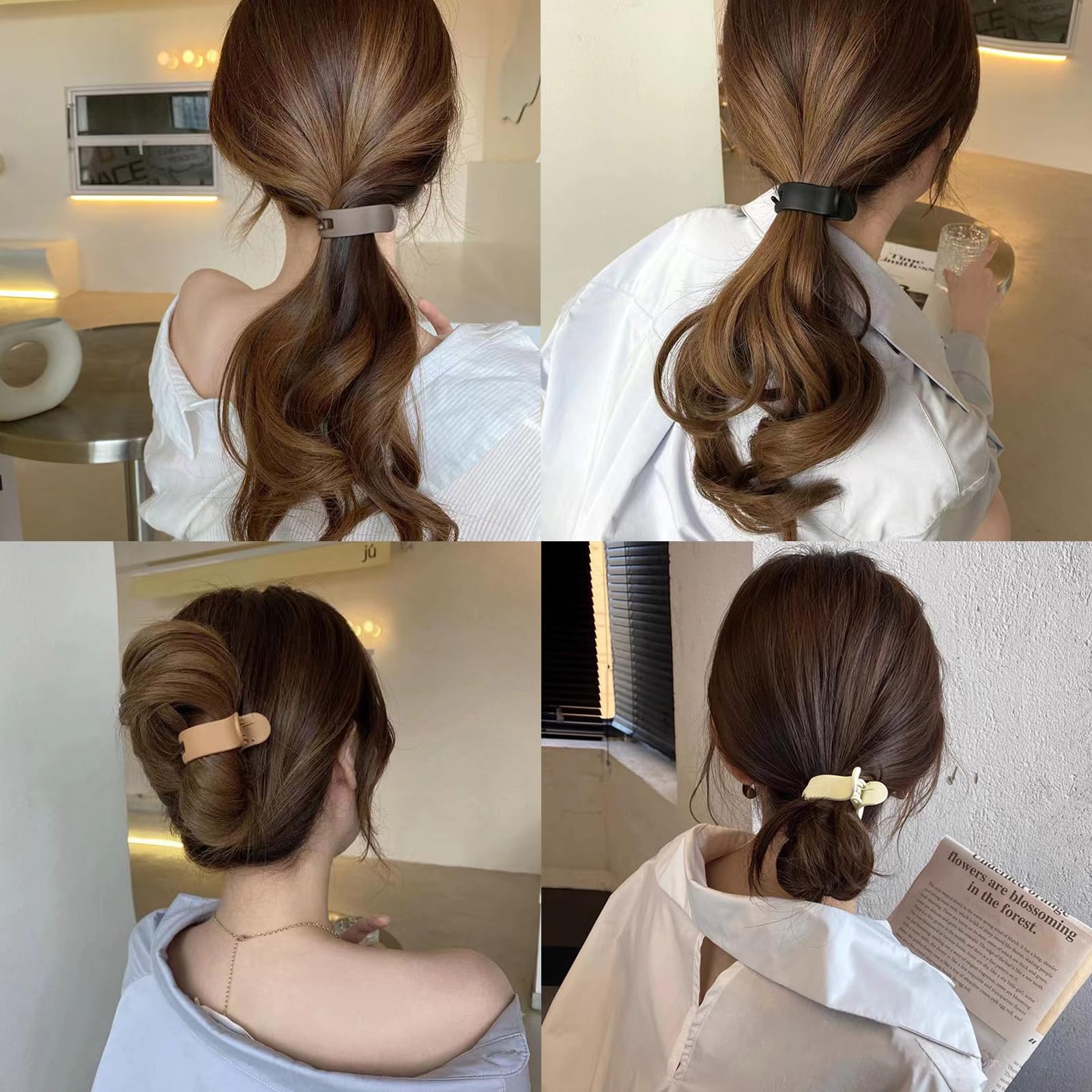 4 Stück Haarspangen für Frauen, kleine Haarklammern für hohen Pferdeschwanz, Dutt, Haarflecht-Werkzeug, Schwalbenschwanz-Haarspange, modisches Haarzubehör für Haarstyling, Dutt, Shaper,