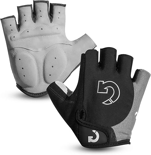 GEARONIC - Guantes deportivos dedo completo y corto para ciclismo acolchado de espuma a prueba de golpes Azul (Full Finger), Gris (Gray Full