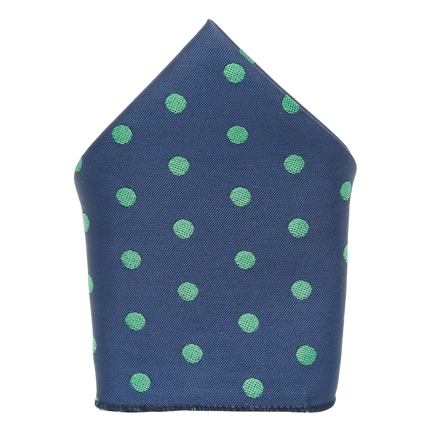 LOUIS STITCH Mens Polka Dot Blue Italian Silk Necktie Set With Pocket Square and Gold Pin (Suit Accessories) (Czech) 4