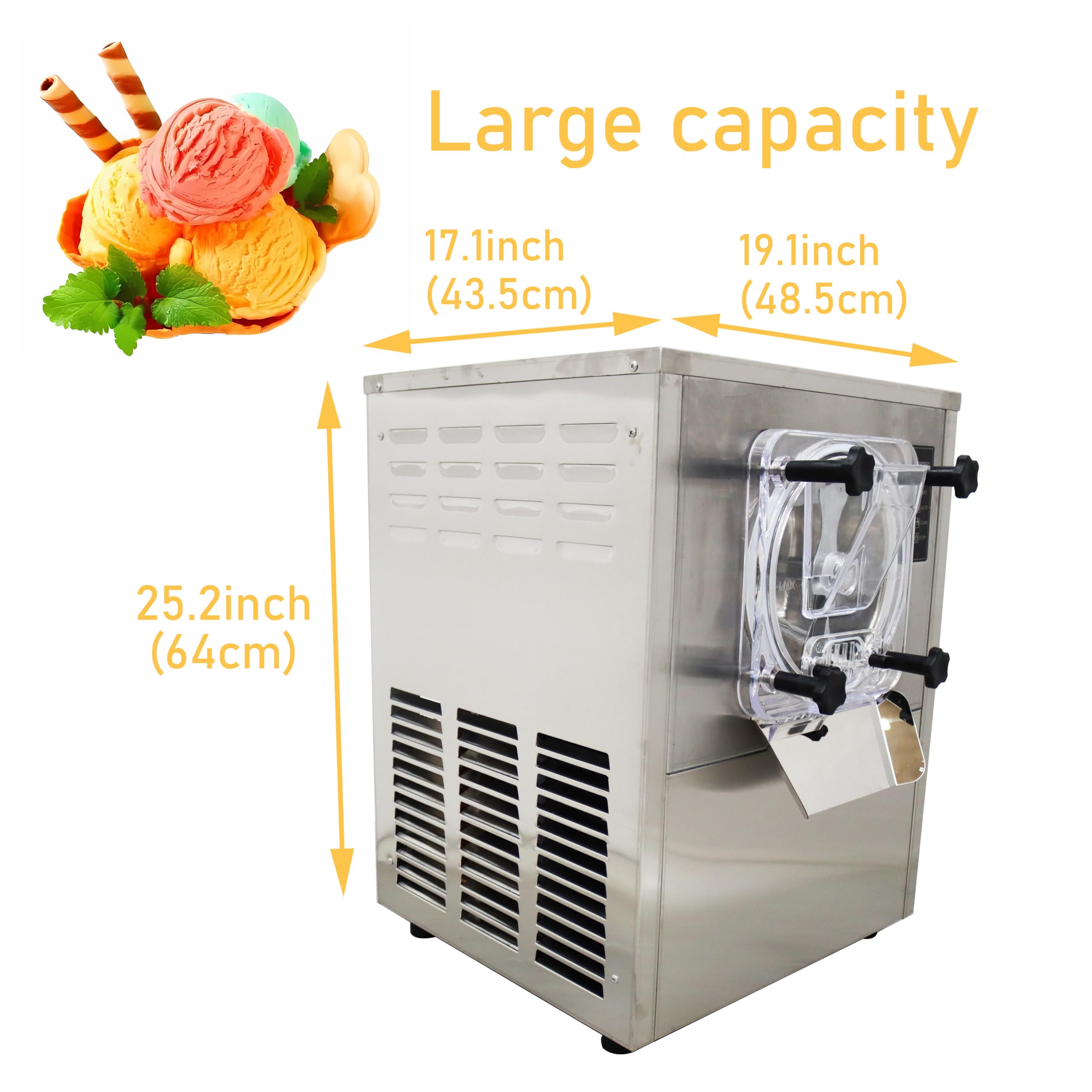 PreAsion Desktop Hard Ice Cream Machine Commercial Fully Automatic High Yield